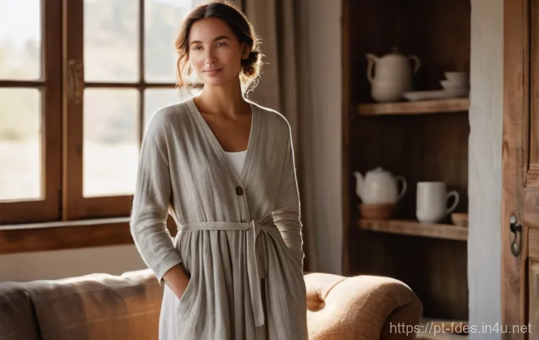 패션 코디네이터가 알아야 할 옷감의 종류 - Prompt 1: The Embrace of Natural Fibers**