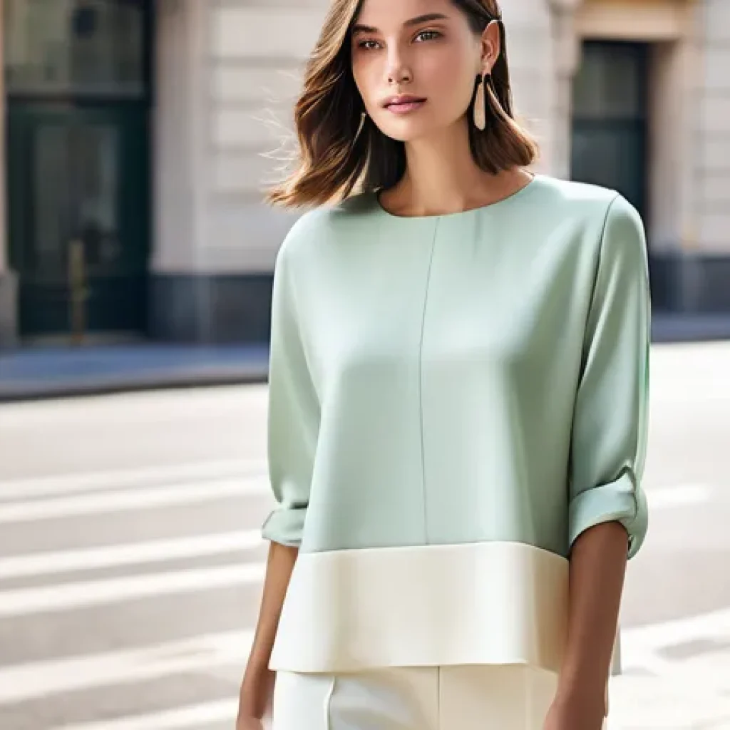 패션 코디네이터의 글로벌 패션 동향 - **Prompt 1: Sustainable Elegance in a Modern Cityscape**
    "A young adult, appearing to be in thei...