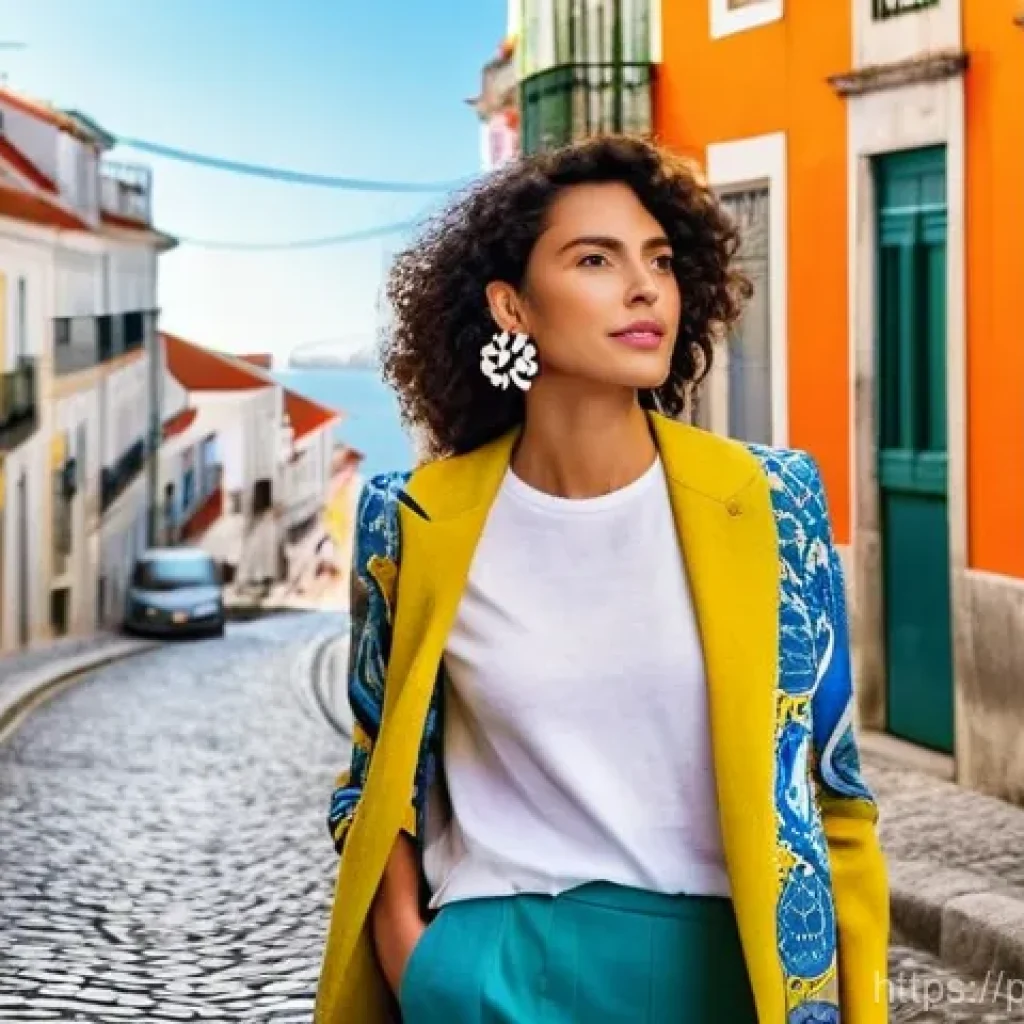 패션 코디네이터 추천도서 - **"Lisbon Street Style: A Fusion of Tradition and Modernity"**
    A vibrant, sun-drenched street sc...