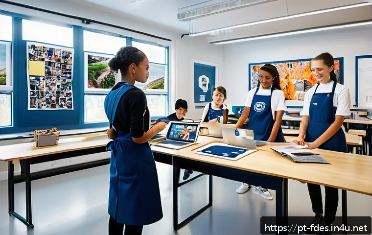 패션 코디네이터 학원 비교 - A modern fashion design classroom featuring diverse students collaborating on real-life projects wit...